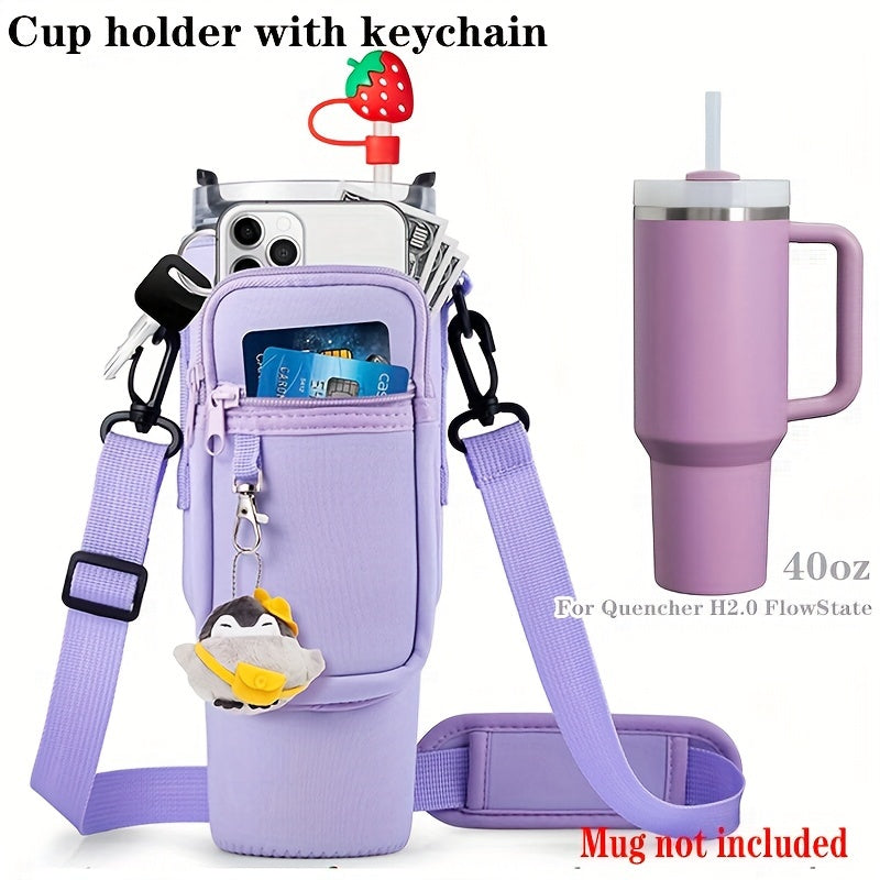 Stilvolle Sporttasche mit 40 oz Wasserflaschenhalter und Handytasche – verstellbarer Riemen