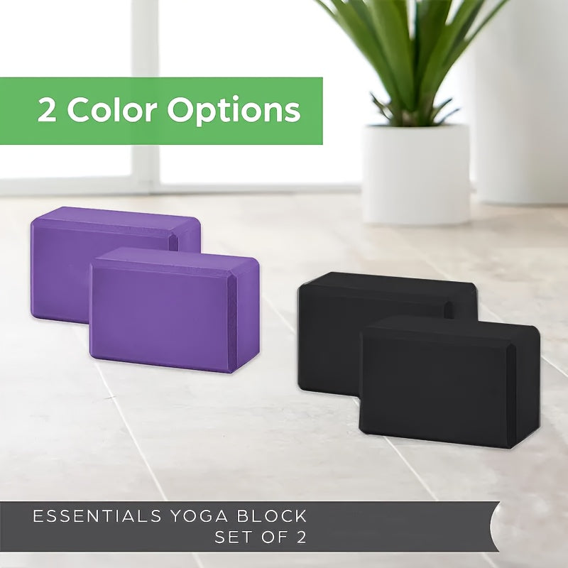 2pcs Yoga Block, Soft Non-Slip Surface Premium Foam Blocks, Supportive, Lightweight, Odor Resistant, Yoga Accessories for Pilates Meditation General Fitness Stretching Toning