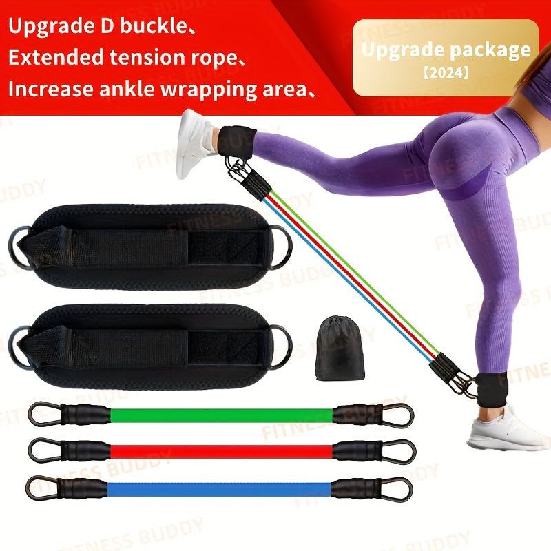 5pcs Premium Ankle Resistance Bands for Enhanced Leg & Hip at Home Workouts