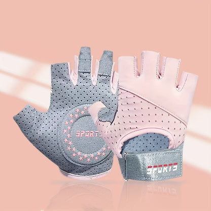 Ganzjahres-Fitnesshandschuhe für Damen mit Halbfinger – atmungsaktiv, verstärkte Handfläche und Fingerspitzen, perfekt für Krafttraining zu Hause und Outdoor-Aktivitäten