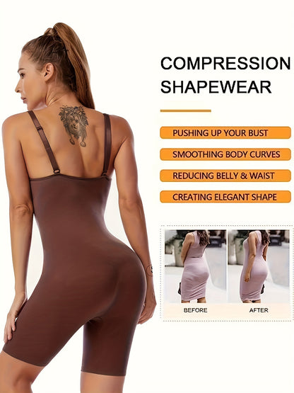 Seamless Shaping Romper - Firm Tummy Control & Butt Lifting - Womens Solid Slip Body Shaper - Comfortable Underwear & Smooth Shapewear