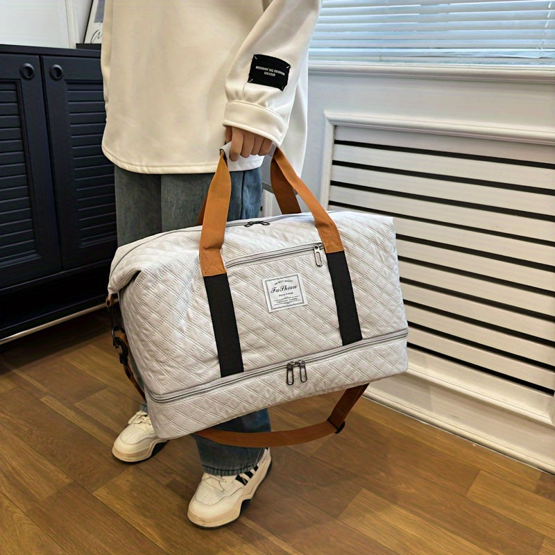 Large Capacity Fitness & Yoga Tote Bag with Shoe Compartment – Maternity Friendly Sports Shoulder Carry-On