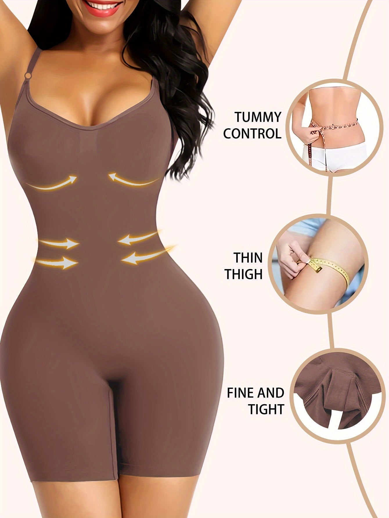 Elegant Seamless Bodysuit – Adjustable Straps, Backless Lift Design & Instant Slimming Confidence