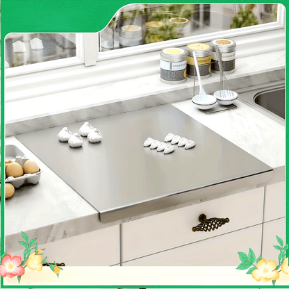 Stainless Steel Cutting Board – Antibacterial, Rust-Resistant, Sleek Butcher Block for Mom's Meal Prep & Food Safety