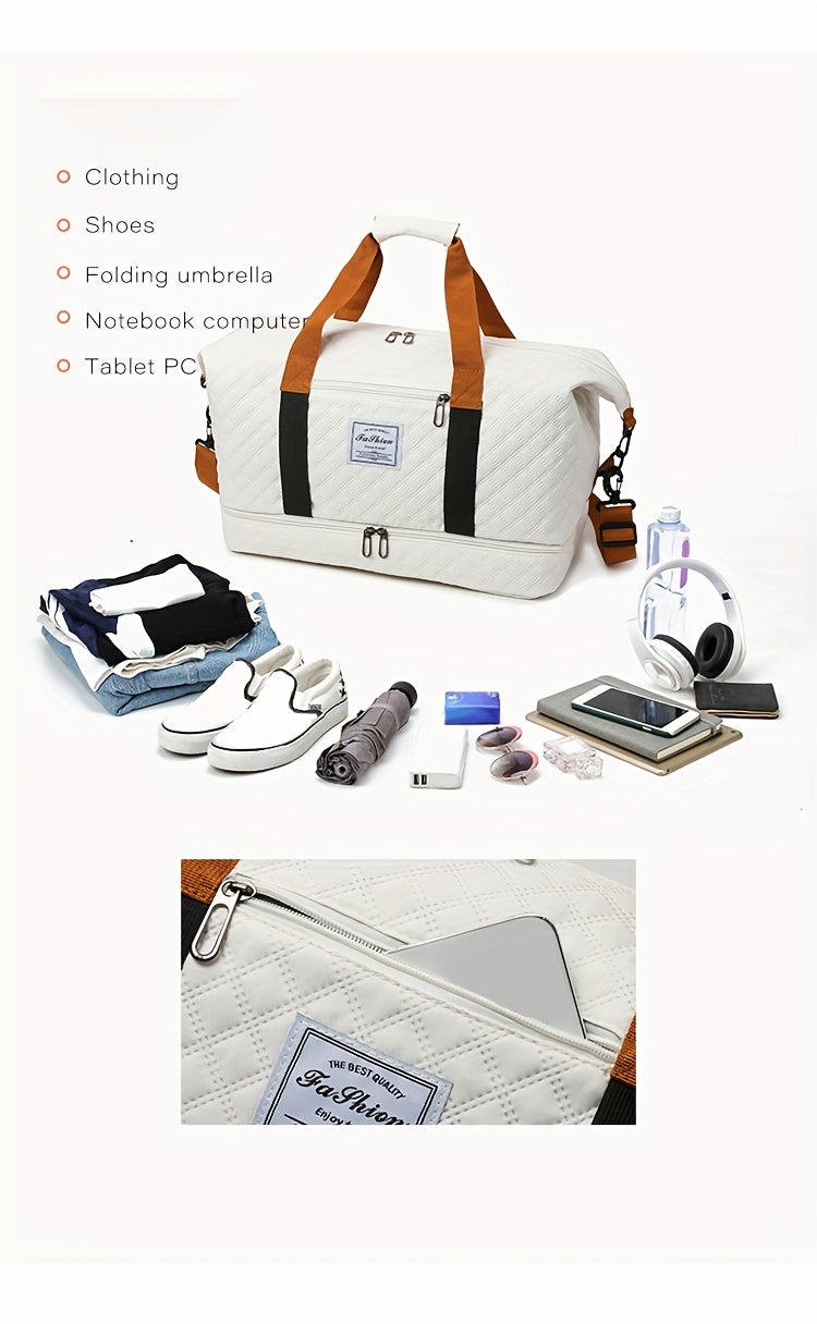 Large Capacity Fitness & Yoga Tote Bag with Shoe Compartment – Maternity Friendly Sports Shoulder Carry-On