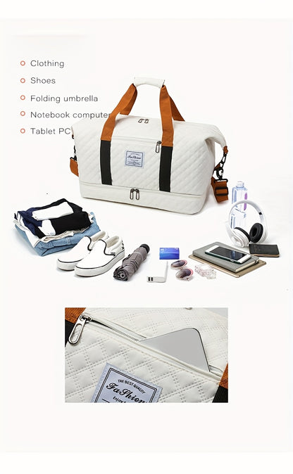 Large Capacity Fitness & Yoga Tote Bag with Shoe Compartment – Maternity Friendly Sports Shoulder Carry-On