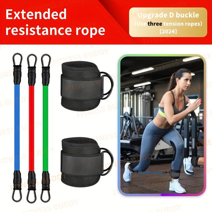 5pcs Premium Ankle Resistance Bands for Enhanced Leg & Hip at Home Workouts