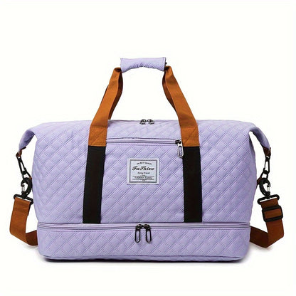 Large Capacity Fitness & Yoga Tote Bag with Shoe Compartment – Maternity Friendly Sports Shoulder Carry-On