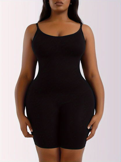 Seamless Solid Shaping Bodysuit, Tummy Control Butt Lifting Slip Body Shaper, Women's Underwear & Shapewear