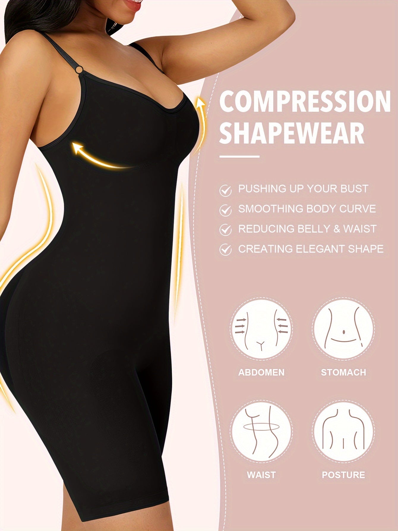 Elegant Seamless Bodysuit – Adjustable Straps, Backless Lift Design & Instant Slimming Confidence