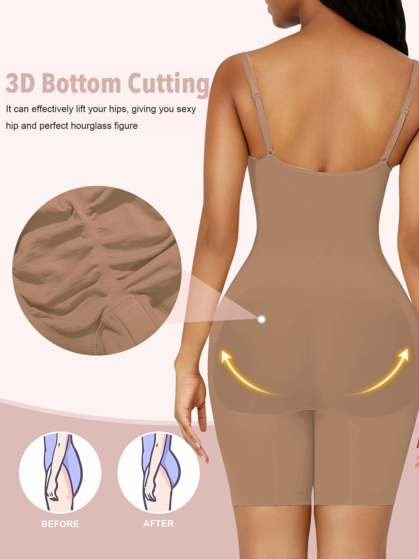 Elegant Seamless Bodysuit – Adjustable Straps, Backless Lift Design & Instant Slimming Confidence