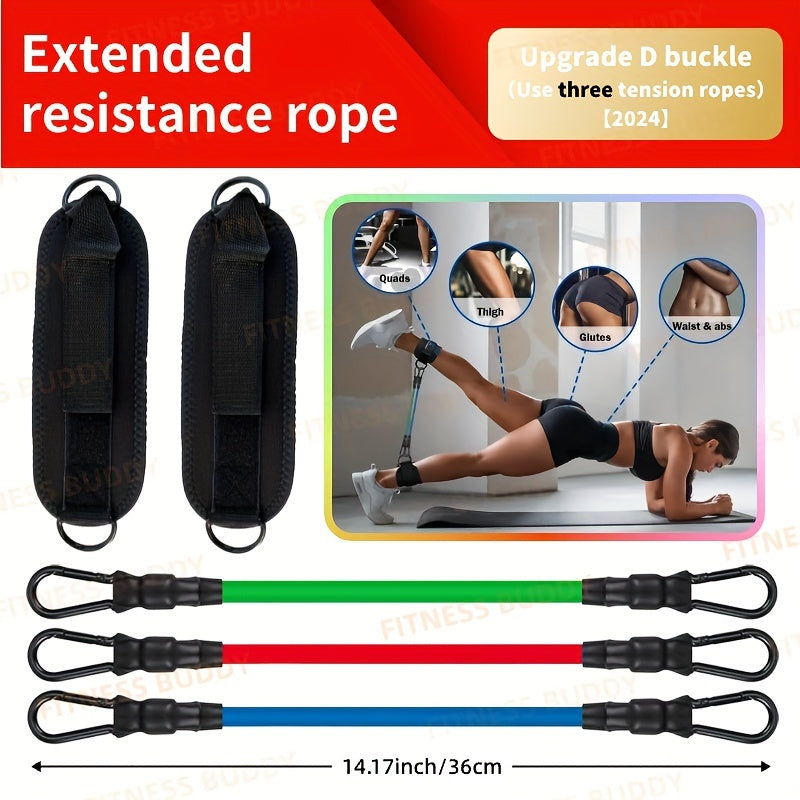 5pcs Premium Ankle Resistance Bands for Enhanced Leg & Hip at Home Workouts