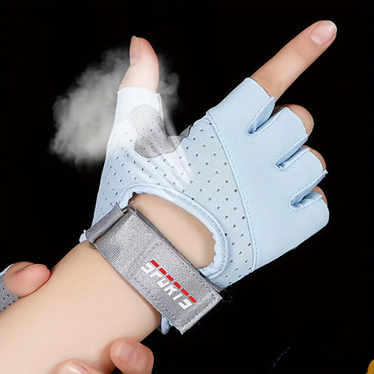 Women’s All-Season Half-Finger Fitness Gloves – Breathable, Reinforced Palm & Fingertips, Perfect for Home Weight Workouts & Outdoor Activities