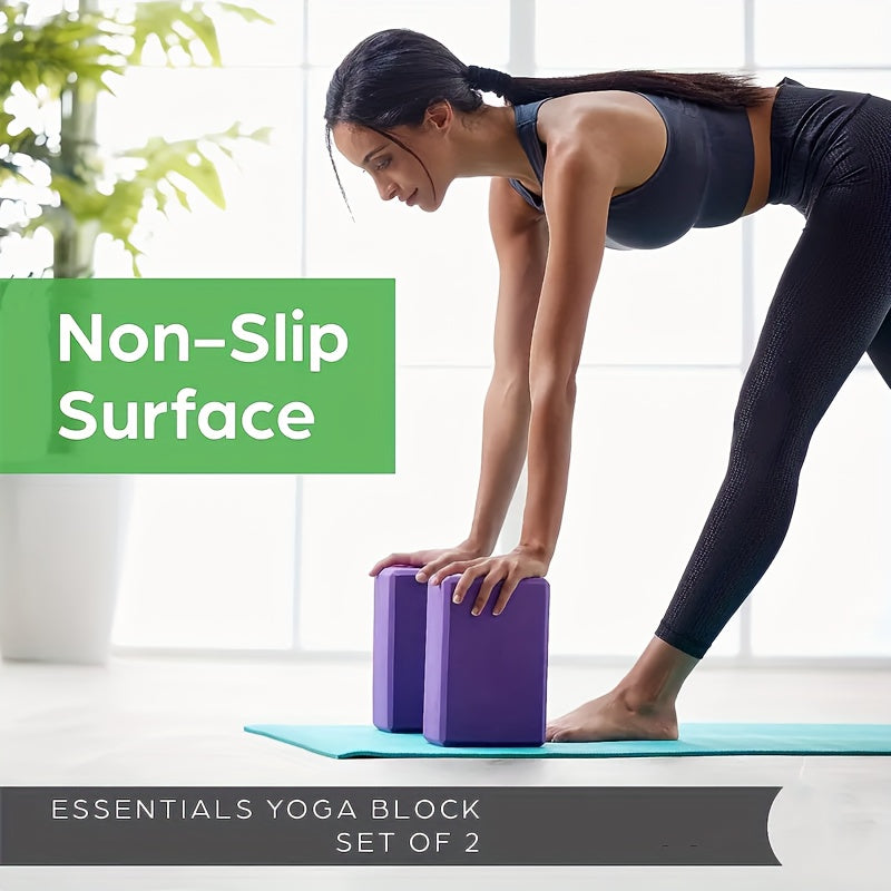 2pcs Yoga Block, Soft Non-Slip Surface Premium Foam Blocks, Supportive, Lightweight, Odor Resistant, Yoga Accessories for Pilates Meditation General Fitness Stretching Toning