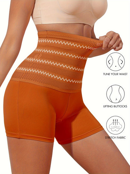 NADIA GO High Support Solid Color Polyester Knit Fabric Hollow Jegging, Waist Trainer, Shapewear, Butt Lifter, Waist Trainer, Slimming Tights for Women