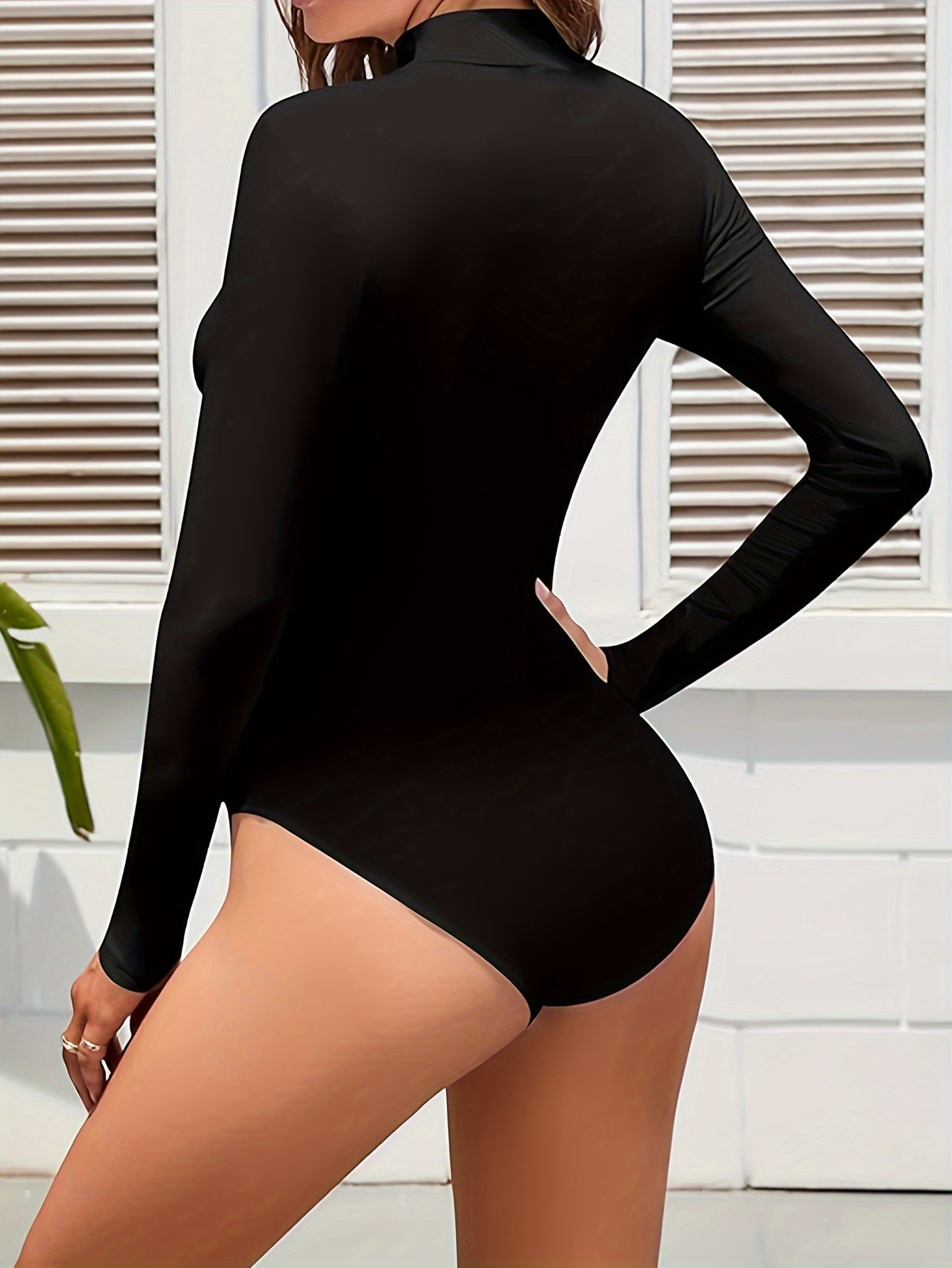 Luxe Long-Sleeve Shaping Bodysuit – Warm, Seamless Tummy Control Shapewear for Women