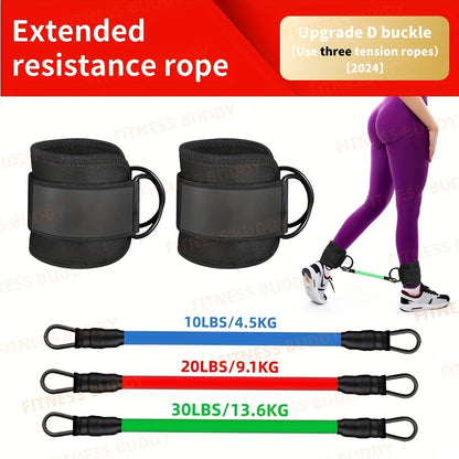 5pcs Premium Ankle Resistance Bands for Enhanced Leg & Hip at Home Workouts