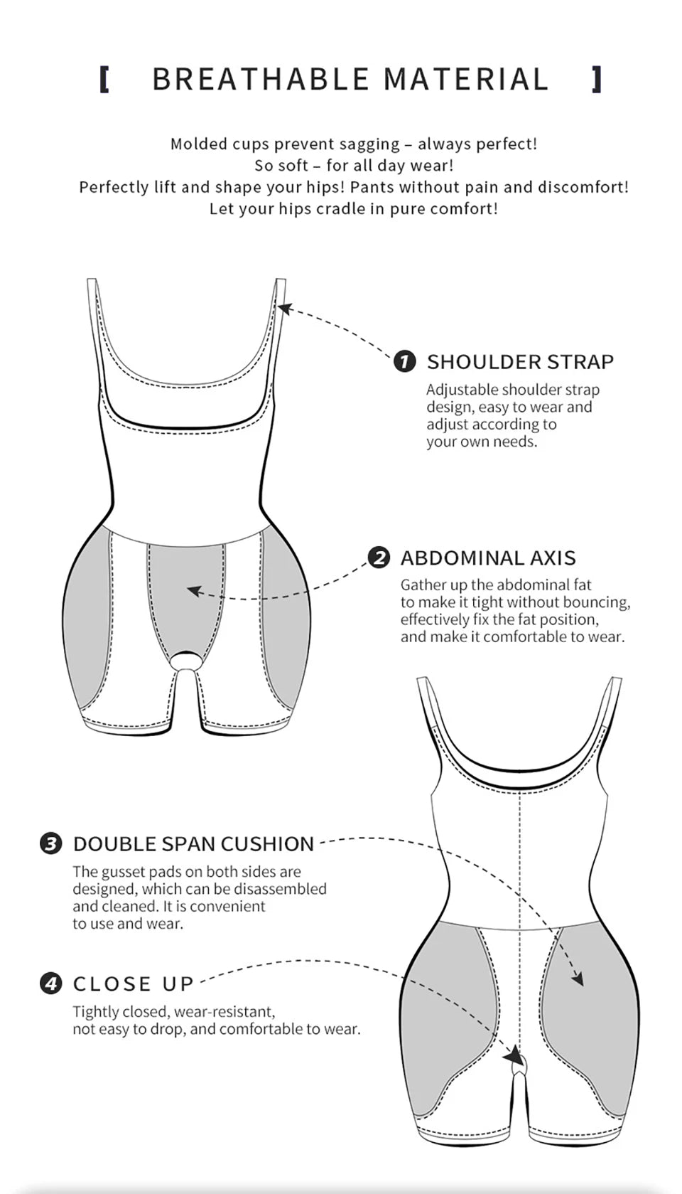 Women Upgraded Butt Lifing Shapewear with Side Hip Pads Booty Enhancer Tummy Control