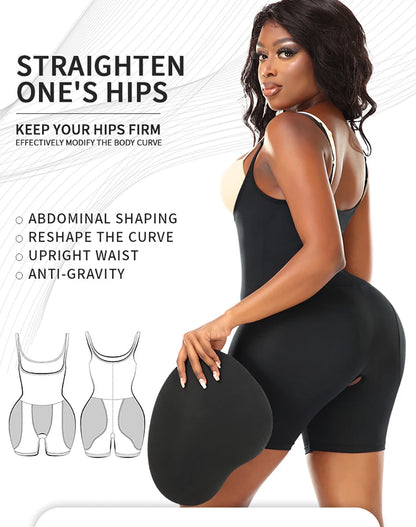 Women Upgraded Butt Lifing Shapewear with Side Hip Pads Booty Enhancer Tummy Control