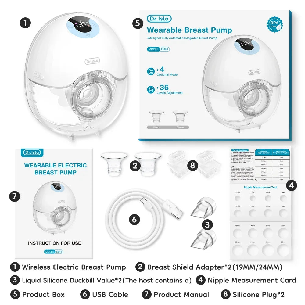 Wearable Breast Pump Hands Free Electric Breast Pumps Comfort Milk Collector