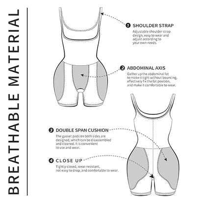 Women Upgraded Butt Lifing Shapewear with Side Hip Pads Booty Enhancer Tummy Control