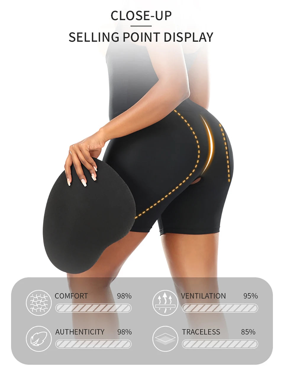 Women Upgraded Butt Lifing Shapewear with Side Hip Pads Booty Enhancer Tummy Control