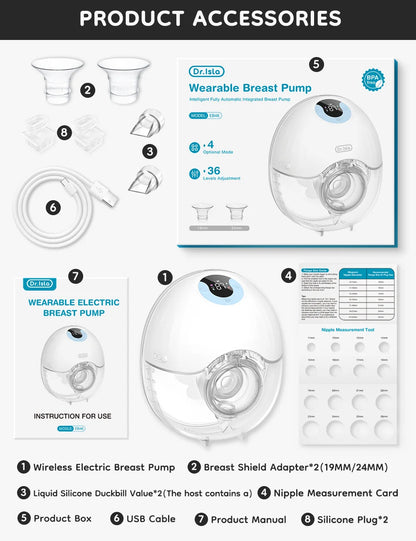 Wearable Breast Pump Hands Free Electric Breast Pumps Comfort Milk Collector