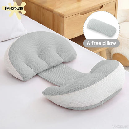 Pregnancy Pillow with Free Cotton Support Pillow – Full Body & Waist Support for Pregnant Women