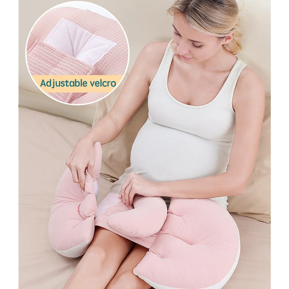 Pregnancy Pillow with Free Cotton Support Pillow – Full Body & Waist Support for Pregnant Women