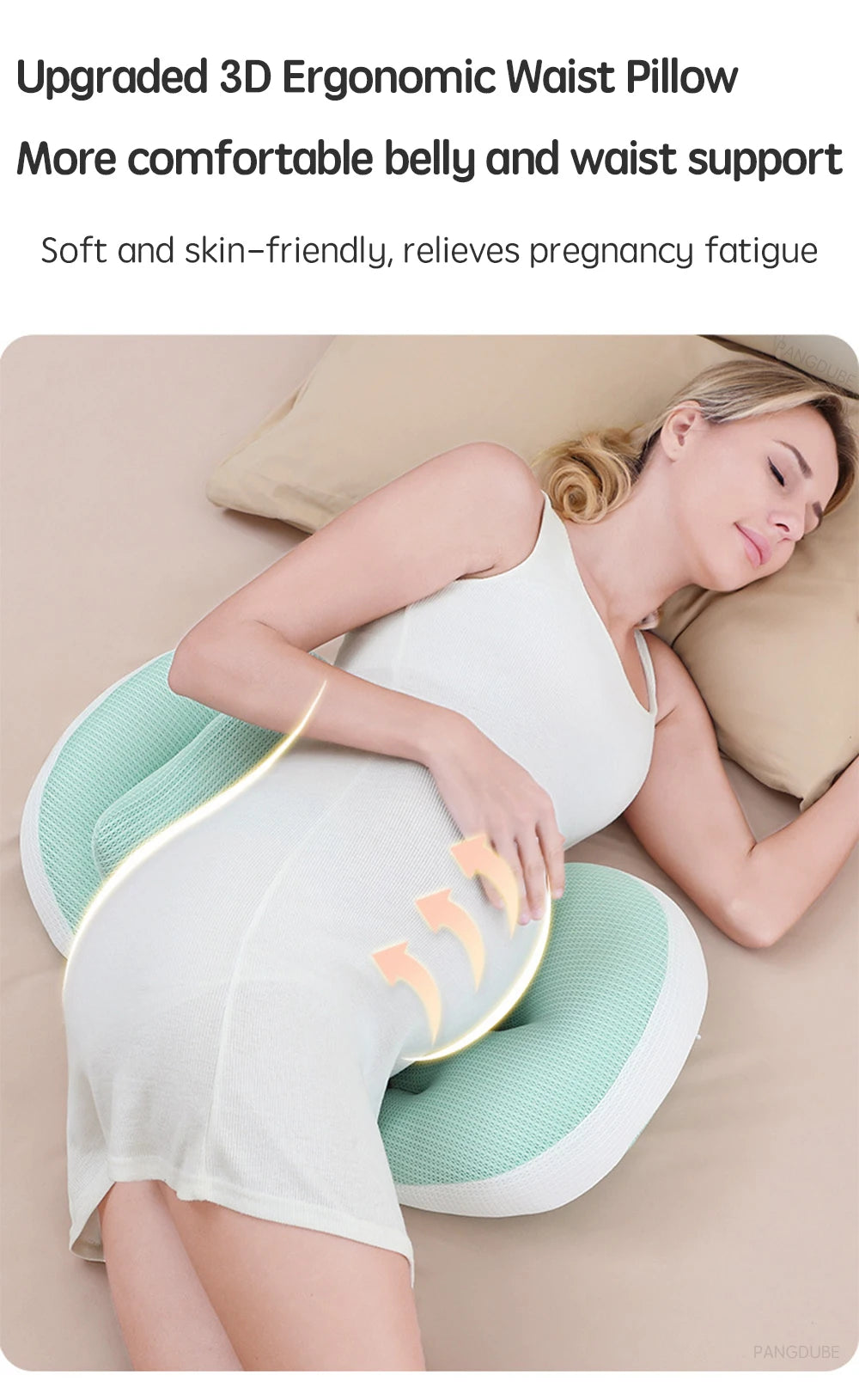 Pregnancy Pillow with Free Cotton Support Pillow – Full Body & Waist Support for Pregnant Women