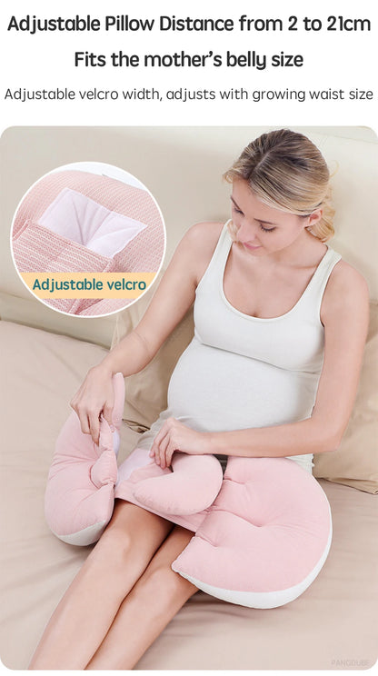Pregnancy Pillow with Free Cotton Support Pillow – Full Body & Waist Support for Pregnant Women
