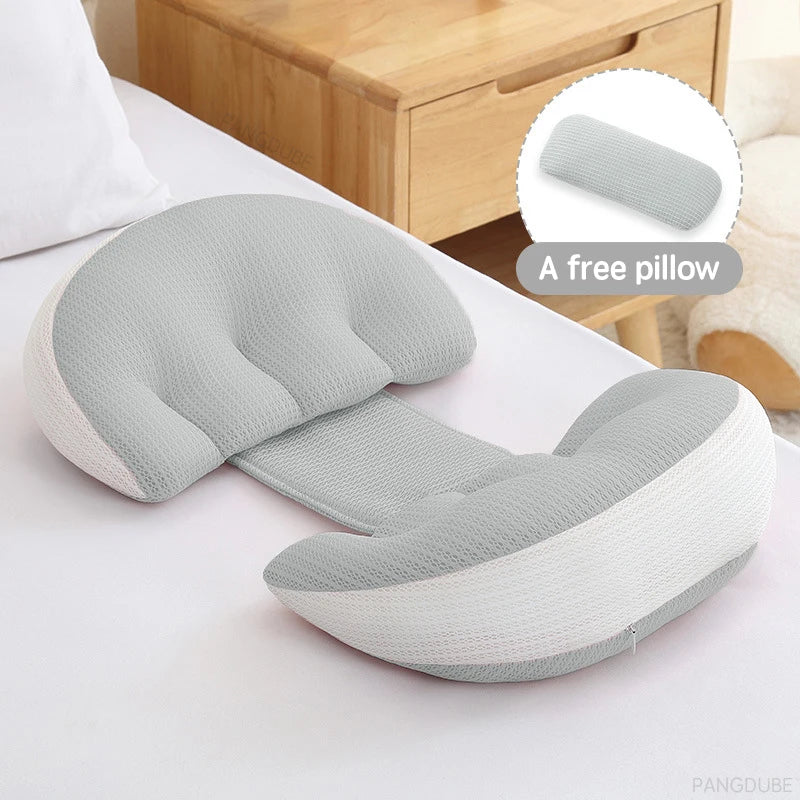 Pregnancy Pillow with Free Cotton Support Pillow – Full Body & Waist Support for Pregnant Women