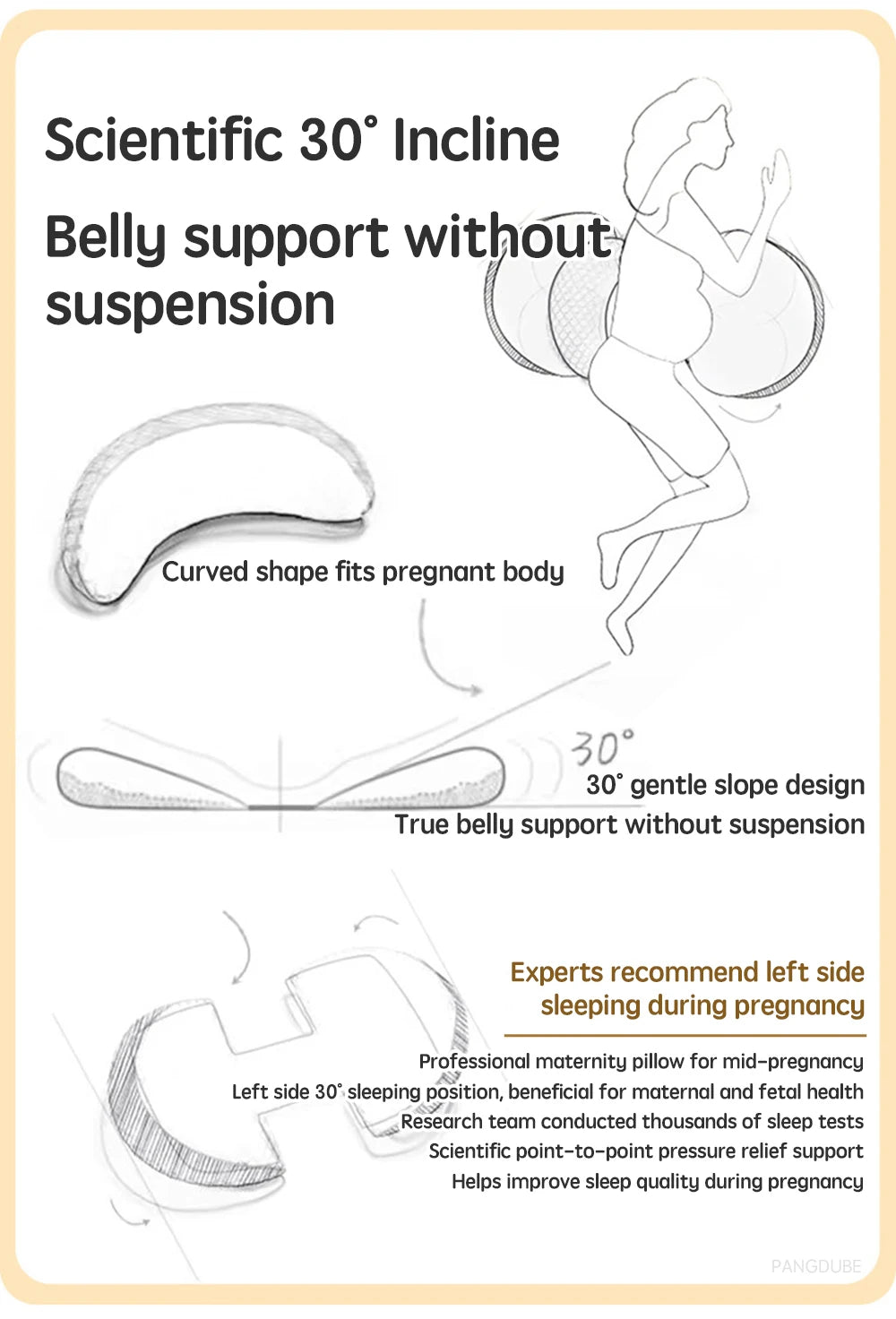 Pregnancy Pillow with Free Cotton Support Pillow – Full Body & Waist Support for Pregnant Women