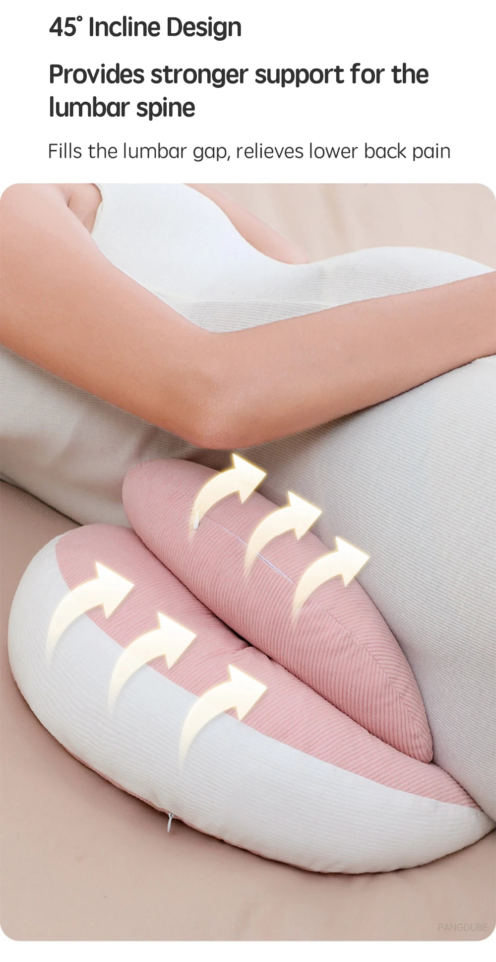 Pregnancy Pillow with Free Cotton Support Pillow – Full Body & Waist Support for Pregnant Women