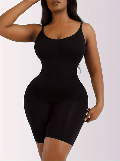 Seamless Solid Shaping Bodysuit, Tummy Control Butt Lifting Slip Body Shaper, Women's Underwear & Shapewear
