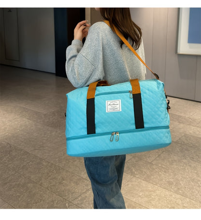 Large Capacity Fitness & Yoga Tote Bag with Shoe Compartment – Maternity Friendly Sports Shoulder Carry-On