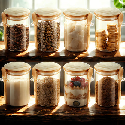 16oz Overnight Oats-Gläser mit Deckel und Löffel – Meal-Prep-Behälter mit großem Fassungsvermögen