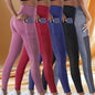 5 Pcs High-Waisted Pocket Yoga Pants – Stretchy Solid Color Fitness Leggings for Active Moms On-The-Go