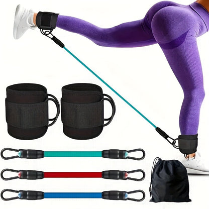 5pcs Premium Ankle Resistance Bands for Enhanced Leg & Hip at Home Workouts