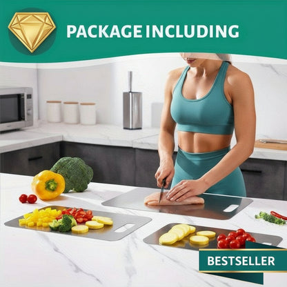 Exquisites, ultimativ antibakterielles Brett zur Essenszubereitung, 3er-Set – sichere, hygienische und stilvolle Schneidefläche für sauberes, gesundes Kochen