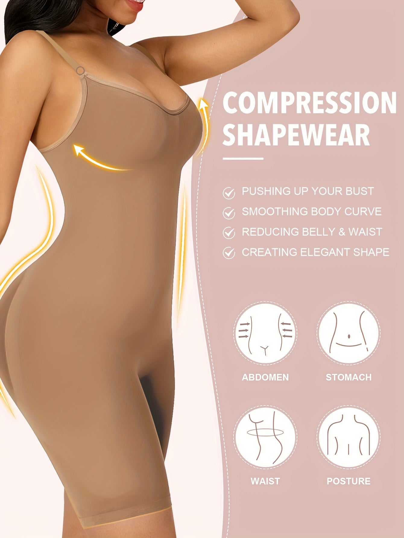 Elegant Seamless Bodysuit – Adjustable Straps, Backless Lift Design & Instant Slimming Confidence