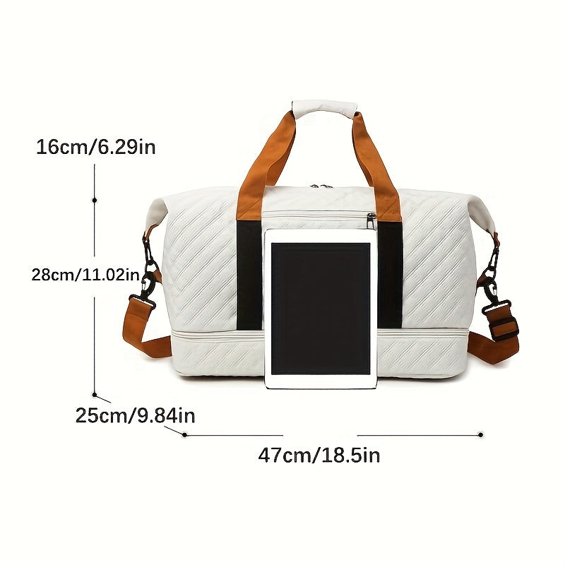 Large Capacity Fitness & Yoga Tote Bag with Shoe Compartment – Maternity Friendly Sports Shoulder Carry-On