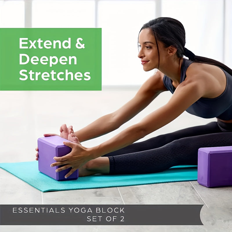 2pcs Yoga Block, Soft Non-Slip Surface Premium Foam Blocks, Supportive, Lightweight, Odor Resistant, Yoga Accessories for Pilates Meditation General Fitness Stretching Toning