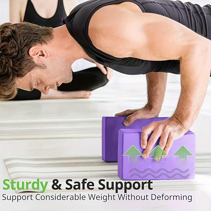 2pcs Yoga Block, Soft Non-Slip Surface Premium Foam Blocks, Supportive, Lightweight, Odor Resistant, Yoga Accessories for Pilates Meditation General Fitness Stretching Toning