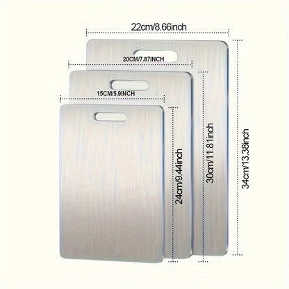 3pcs Premium Stainless Steel Baby Meal Prep Cutting Board – Antibacterial, Rust-Resistant, Easy-Clean Kitchen Tool for Safe Baby Food Preparation