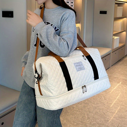 Large Capacity Fitness & Yoga Tote Bag with Shoe Compartment – Maternity Friendly Sports Shoulder Carry-On