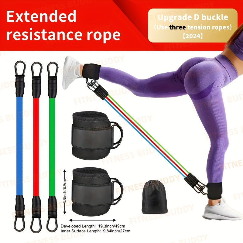 5pcs Premium Ankle Resistance Bands for Enhanced Leg & Hip at Home Workouts